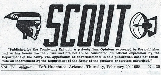 Fort Huachuca Scout Newspaper 1958